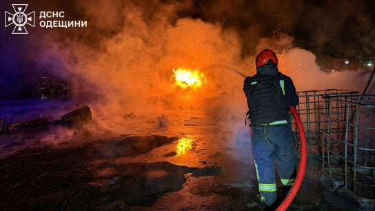 Consecuencias de un ataque con drones rusos en la regi&oacute;n de Odesa, Ucrania.