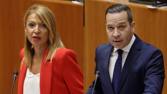 Fotomontaje. La socialista Piedad Álvarez; y el candidato de Vox en Extremadura, Óscar Fernández. Fotomontaje. La socialista Piedad Álvarez; y el candidato de Vox en Extremadura, Óscar Fernández.