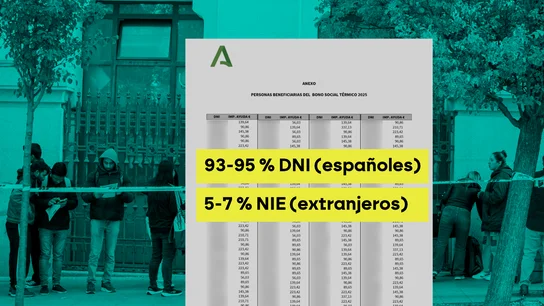 Entre el 93 y el 95% de las personas que reciben el bono social son españolas Entre el 93 y el 95% de las personas que reciben el bono social son españolas