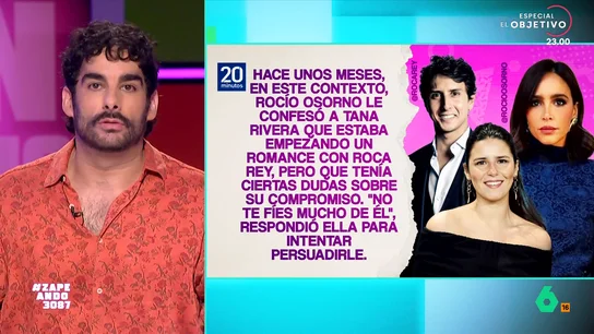 Juan Sanguino habla de la supuesta traición de Tana Rivera a Rocío Osorno sobre Roca Rey Juan Sanguino analiza las novedades en el romance entre Tana Rivera y Roca Rey, cuyo nuevo capítulo implica a Rocío Osorno, que habría tenido una relación previa con el torero, de la que le avisó la hija de Fran Rivera.
