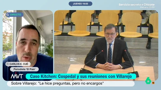 "Es evidente que Rajoy no ha dicho la verdad en muchas cosas": Carlos E. Cué, tajante sobre la declaración del expresidente Carlos E. Cué desmonta algunas afirmaciones de Mariano Rajoy durante su declaración en el juicio a la 'kitchen', como su relación estrictamente profesional con Bárcenas o que la confianza se rompió al conocerse la fortuna del extesorero en Suiza.
