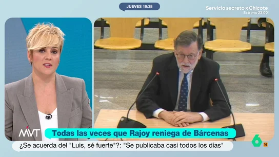 Cristina Pardo: "Me sorprende que Rajoy diga que no tiene ni idea del 'Luis sé fuerte', es una coña marinera" El expresidente del Gobierno ha afirmado hoy, durante su declaración por la Operación Kitchen, que no recordaba los mensajes que había intercambiado con Luis Bárcenas.