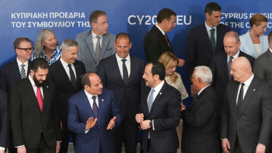 Los l&iacute;deres europeos en la reuni&oacute;n informal en Chipre este viernes