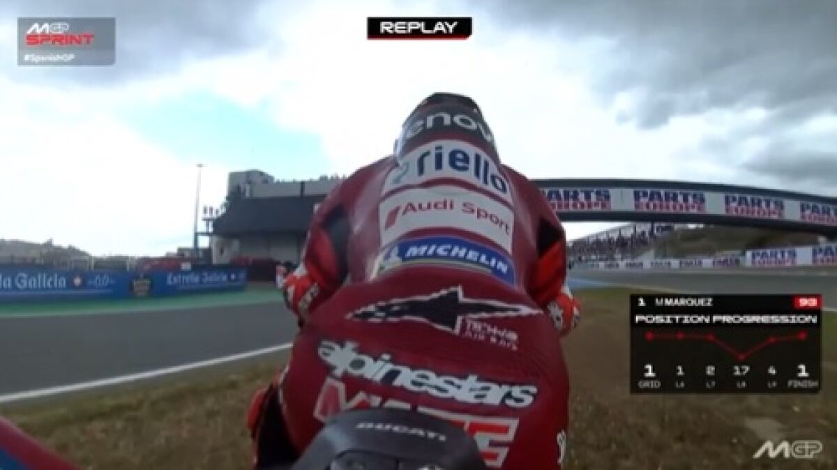 Polémica por la entrada al pit lane de Marc Márquez para cambiar la moto: atravesó el césped