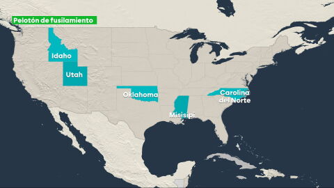 Estados de EEUU donde el pelot&oacute;n de fusilamiento es legal