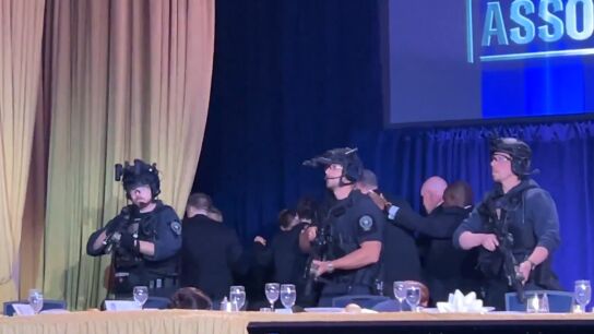 Momento del intento de atentado en la Casa Real