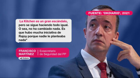 El audio de Francisco Mart&iacute;nez publicado por 'OkDiario' que destaca la implicaci&oacute;n de la c&uacute;pula del PP en la Kitchen
