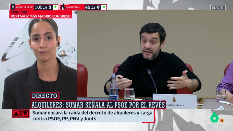 Tesh Sidi (M&aacute;s Madrid) insiste en el problema de la vivienda en Espa&ntilde;a: "Yo soy diputada y tengo que compartir piso"