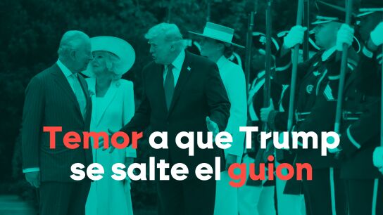 El rey Carlos III junto a Donald Trump en su primer d&iacute;a de visita oficial en Washington