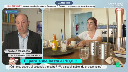 Gonzalo Bernardos, positivo a pesar de la subida del paro: "Este año vamos a generar más de 500.000 nuevos puestos de trabajo" El economista indica que, si se analizan los datos, ha disminuido el trabajo temporal. Además, señala que las empresas "van locas por contratar más personas porque no encuentran la mano de obra que necesitan".