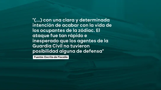 Una "clara intención de acabar con sus vidas": la Fiscalía de Cádiz señala al piloto de la narcolancha que mató a dos guardias civiles en Barbate Una "clara intención de acabar con sus vidas": la Fiscalía de Cádiz señala al piloto de la narcolancha que mató a dos guardias civiles en Barbate