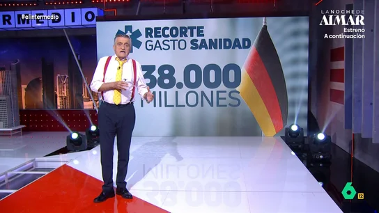 Wyoming denuncia los "ajustes" de Alemania en sanidad y otras prestaciones: "Es el eufemismo para no decir recortes" El presentador de El Intermedio señala que el gobierno alemán es el país que más ha gastado en defensa en 2025. "Ha priorizado financiar su rearme militar acosta del estado de bienestar", señala Wyoming.