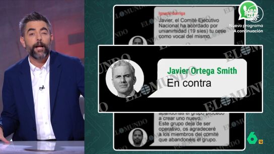 "En contra": la reacci&oacute;n de Ortega Smith cuando le echan de Vox y le piden que "abandone el grupo" de Whatsapp