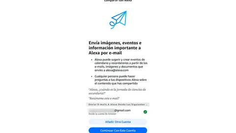 Enviando correos a Alexa+ Enviando correos a Alexa+