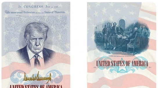 El pasaporte de Estados Unidos con la cara de Donald Trump El pasaporte de Estados Unidos con la cara de Donald Trump