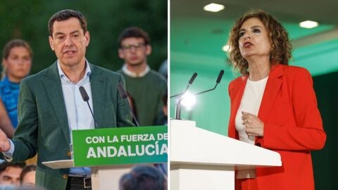 Juanma Moreno y Mar&iacute;a Jes&uacute;s Montero en sus actos de inicio de campa&ntilde;a
