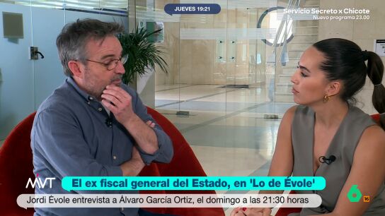 El pr&oacute;ximo domingo a las 21:30 h se emite en laSexta la entrevista en exclusiva que el periodista ha hecho a &Aacute;lvaro Garc&iacute;a Ortiz en su programa 'Lo de &Eacute;vole'. Este, adem&aacute;s, es el &uacute;ltimo programa de la temporada. 
