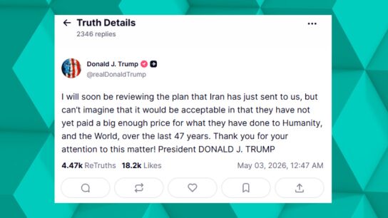 El presidente de EEUU, Donald Trump, dice que revisará "pronto" el plan de Irán para poner fin a la guerra, pero duda de que sea "aceptable".