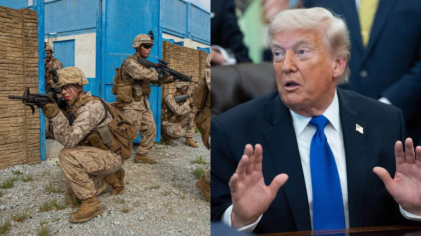 Imágenes de soldados estadounidenses y del presidente de Estados Unidos, Donald Trump. Imágenes de soldados estadounidenses y del presidente de Estados Unidos, Donald Trump.