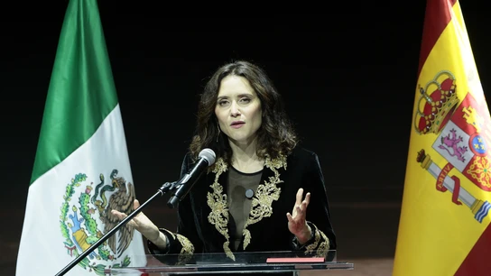 La presidenta de la Comunidad de Madrid, Isabel Díaz Ayuso, durante su intervención en un acto en Ciudad de México La presidenta de la Comunidad de Madrid, Isabel Díaz Ayuso, durante su intervención en un acto en Ciudad de México