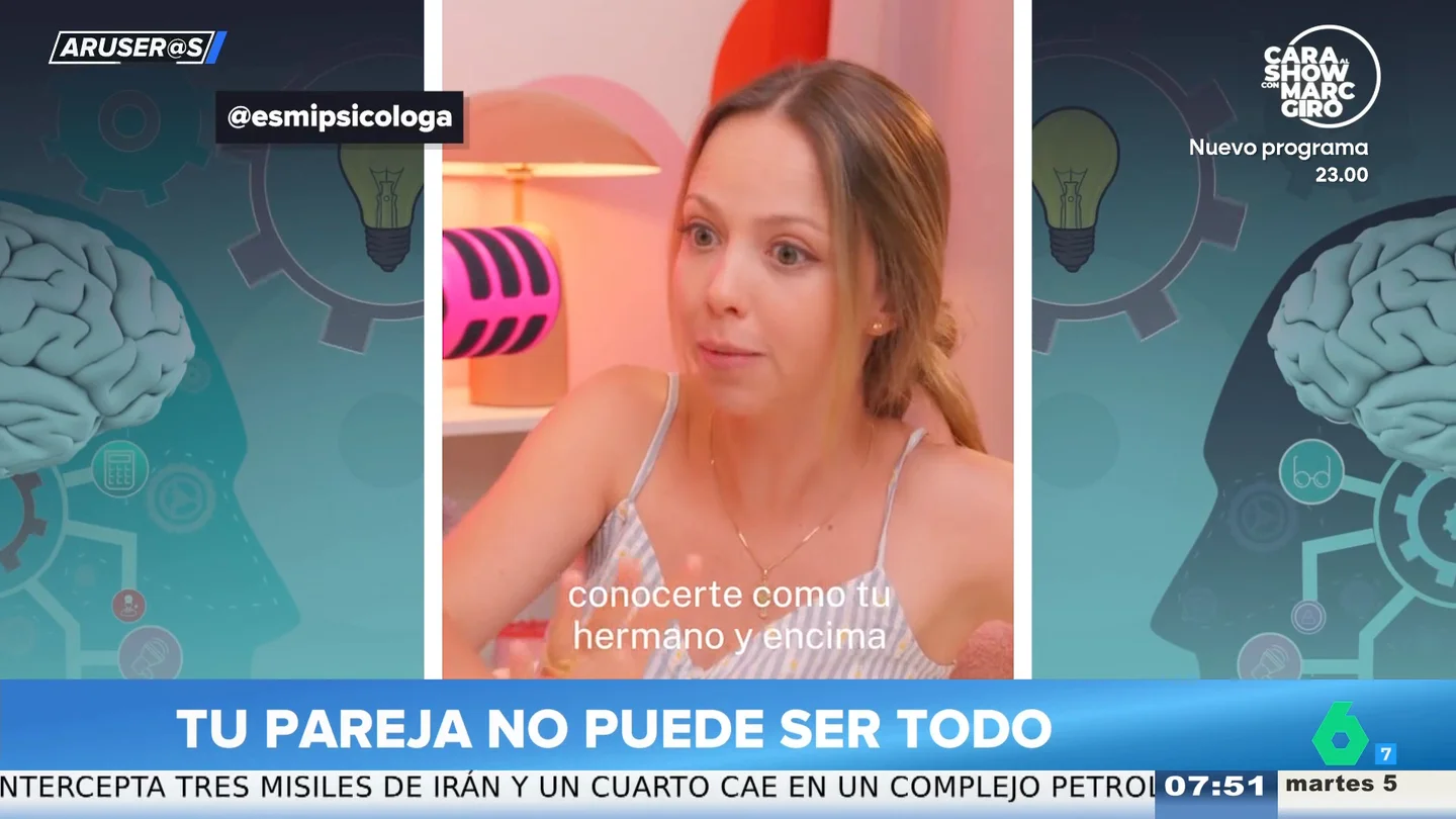 Una psicóloga advierte sobre las relaciones: "No busques a tu mejor amiga en tu pareja, porque te vas a pasar toda tu relación frustrada" Una psicóloga advierte sobre las relaciones: "No busques a tu mejor amiga en tu pareja, porque te vas a pasar toda tu relación frustrada"