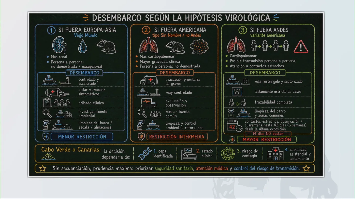 Los posibles desembarcos del buque con casos de hantavirus en su interior Los posibles desembarcos del buque con casos de hantavirus en su interior