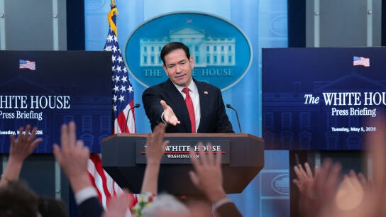 El secretario de Estado de Estados Unidos, Marco Rubio, comparece ante la prensa