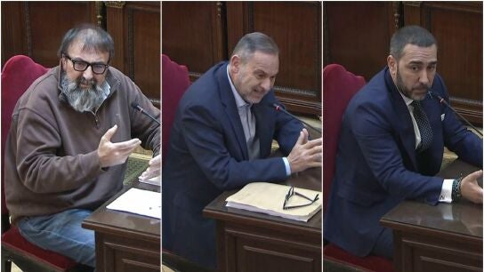 Koldo Garc&iacute;a, Jos&eacute; Luis &Aacute;balos y V&iacute;ctor de Aldama, en sus respectivas declaraciones ante el Tribunal Supremo