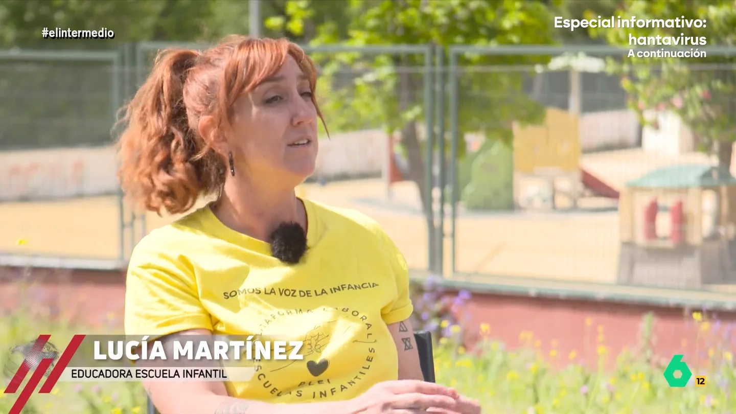 Lucía Martínez defiende la importancia de la educación infantil: "Parece que si lo puede hacer una madre lo puede hacer cualquiera" Lucía Martínez, educadora infantil, habla con Andrea Ropero sobre la precariedad en su sector, que relaciona con el hecho de que el 97% sean mujeres: "Todo lo que está relacionado con los cuidados, con lo maternal y con lo femenino, tiene peor prestigio social".