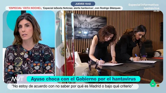 Raquel Ejerique responde a Ayuso tras hablar del hantavirus: "Si algo demostró en la pandemia es su incapacidad para gestionar la sanidad madrileña" Tras las críticas de Ayuso al Gobierno por el hantavirus, Raquel Ejerique recuerda la gestión de la presidenta durante la pandemia y asegura que su "autoridad moral, científica y de gestión queda lejos de la confianza general".