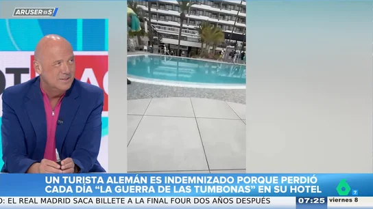 Alfonso Arús, a favor de la indemnización a un turista alemán tras "perder la guerra de las hamacas": "El hotel tiene que garantizar tumbonas" Alfonso Arús, a favor de la indemnización a un turista alemán tras "perder la guerra de las hamacas": "El hotel tiene que garantizar tumbonas"