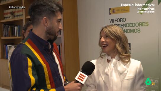 La reacci&oacute;n de Isma Ju&aacute;rez cuando Yolanda D&iacute;az le pregunta por sorpresa si es aut&oacute;nomo: "Me paga Wyoming"