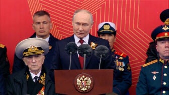 Vladimir Putin durante el D&iacute;a de la Victoria
