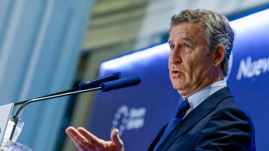 El presidente del PP, Alberto N&uacute;&ntilde;ez Feij&oacute;o, en un acto esta semana en Madrid. 