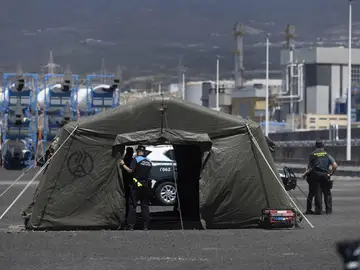 Agentes de la Guardia Civil y de la Policía Portuaria en el puerto de Granadilla, en Tenerife, con motivo de la llegada del crucero MV Hondius Agentes de la Guardia Civil y de la Policía Portuaria en el puerto de Granadilla, en Tenerife, con motivo de la llegada del crucero MV Hondius