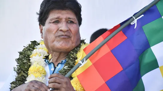 Fotografía de archivo del 19 de febrero de 2026 que muestra al expresidente de Bolivia Evo Morales durante un evento público, en Chimoré (Bolivia). Fotografía de archivo del 19 de febrero de 2026 que muestra al expresidente de Bolivia Evo Morales durante un evento público, en Chimoré (Bolivia).