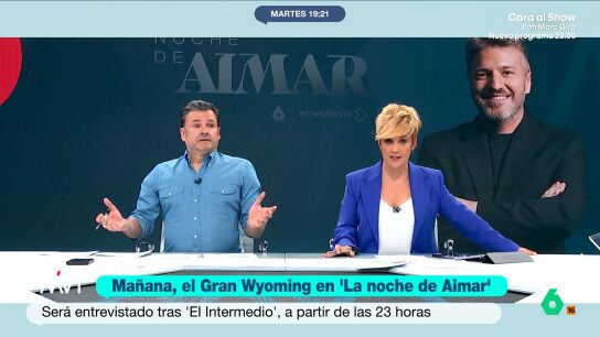 El Gran Wyoming se abre con Aimar Bretos ma&ntilde;ana en 'La Noche con Aimar' donde, entre otras cuestiones, hablar&aacute; de la agresi&oacute;n que sufri&oacute; por sus opiniones pol&iacute;ticas. La reflexi&oacute;n de Cristina Pardo e I&ntilde;aki L&oacute;pez, en este v&iacute;deo.