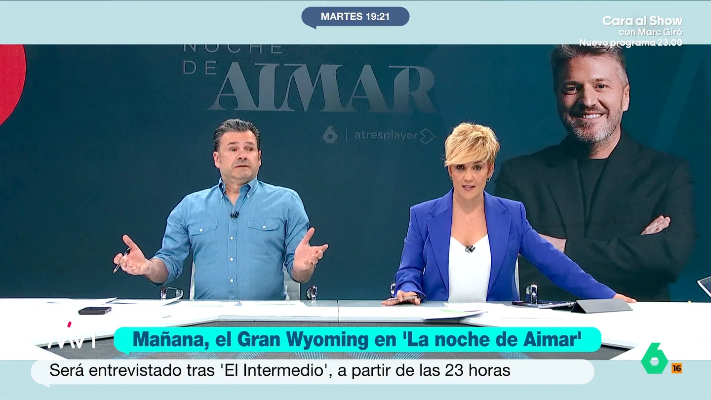 Cristina Pardo, sobre la agresión que Wyoming ha desvelado en La noche de Aimar El Gran Wyoming se abre con Aimar Bretos mañana en La Noche de Aimar donde, entre otras cuestiones, hablará de la agresión que sufrió por sus opiniones políticas. La reflexión de Cristina Pardo e Iñaki López, en este vídeo.