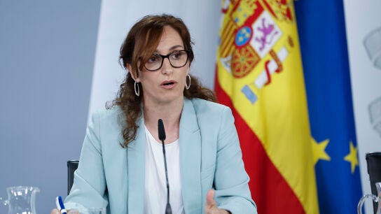 La ministra de Sanidad, M&oacute;nica Garc&iacute;a, en su comparecencia tras el Consejo de Ministros.