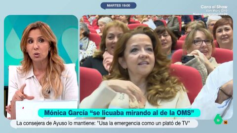 La periodista afea las palabras de la consejera de Sanidad de la Comunidad de Madrid, que ha expuesto que la ministra de Sanidad se habr&iacute;a "licuado" ante el representante de la OMS para conseguir un puesto. 