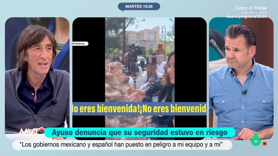Benjamín Prado, sobre Ayuso y sus acusaciones al Gobierno: "Es su proceso habitual. Primero provoca y después se victimiza" Isabel Díaz Ayuso culpa al Gobierno de haber puesto en riesgo su seguridad en México y Benjamín Prado le responde: "No sé si lo que quería era que el Gobierno le mandase los GEOs a la Riviera Maya".