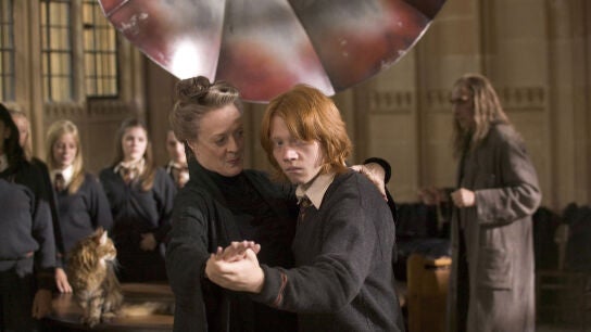 Profesora McGonagall y Ron en Harry Potter