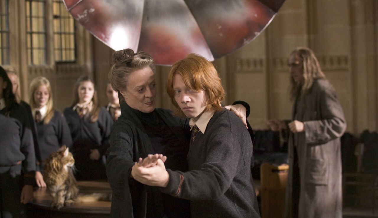 Profesora McGonagall y Ron en Harry Potter