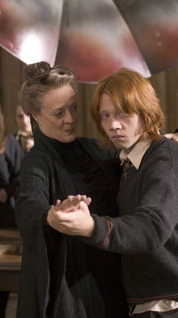 Profesora McGonagall y Ron en Harry Potter