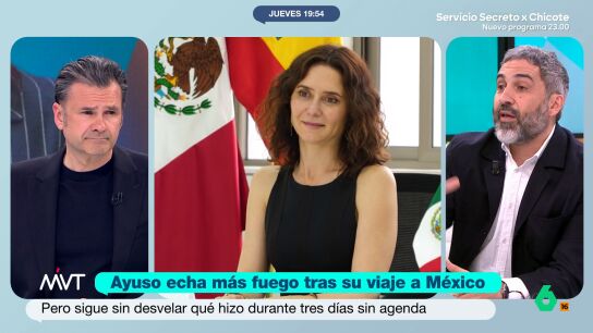 El periodista Pedro &Aacute;gueda sostiene que cuando el viaje de Ayuso a M&eacute;xico "empez&oacute; a salir mal, se ide&oacute; la estrategia de inventarse que hab&iacute;a habido peligro para desviar el foco del desastre que hab&iacute;a sido".