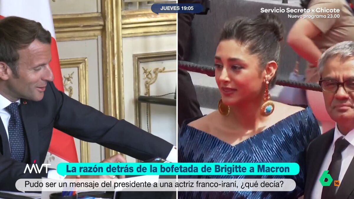 Mensajes con una actriz iraní: la posible razón del bofetón de Brigitte a Emmanuel Macron