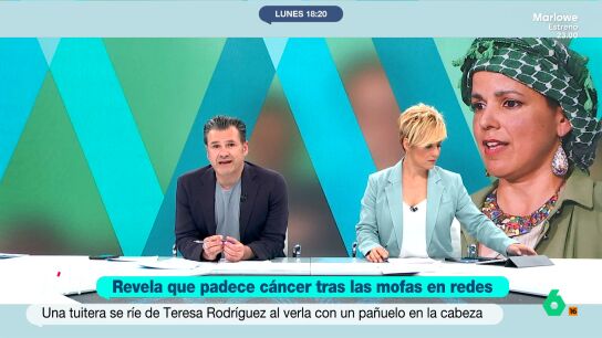 Teresa Rodr&iacute;guez se ha visto obligada a anunciar que tiene c&aacute;ncer despu&eacute;s de que muchas personas en redes le atacaran por llevar kufiya. Tras conocerse su enfermedad, continuaron los comentarios desagradables.