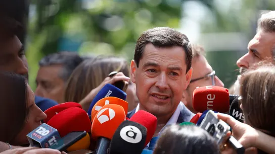 Juanma Moreno a su llegada a Génova tras las elecciones andaluzas Juanma Moreno a su llegada a Génova tras las elecciones andaluzas