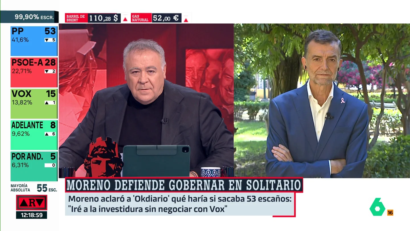 Antonio Maíllo rechaza negociar con Juanma Moreno para facilitar su investidura: "Las políticas que aplica Moreno son indistinguibles de las de Vox" Antonio Maíllo rechaza negociar con Juanma Moreno para facilitar su investidura: "Las políticas que aplica Moreno son indistinguibles de las de Vox"