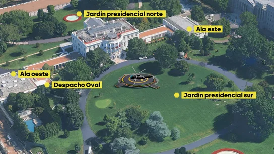 Trump planea construir un helipuerto en la Casa Blanca: así será la nueva reforma de un presidente cuyo nivel de aprobación se desploma Trump planea construir un helipuerto en la Casa Blanca: así será la nueva reforma de un presidente cuyo nivel de aprobación se desploma